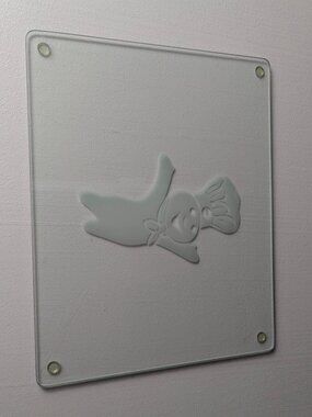 Vintage Pillsbury Doughboy Large Glass Trivet 15"x12"